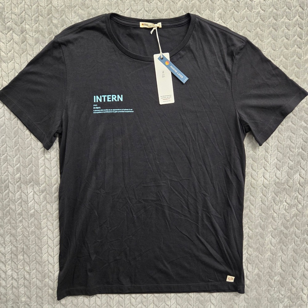 Marine Layer‎ x eBay Intern Graphic T-Shirt Tee Black Mens Size Medium NWT Rare!